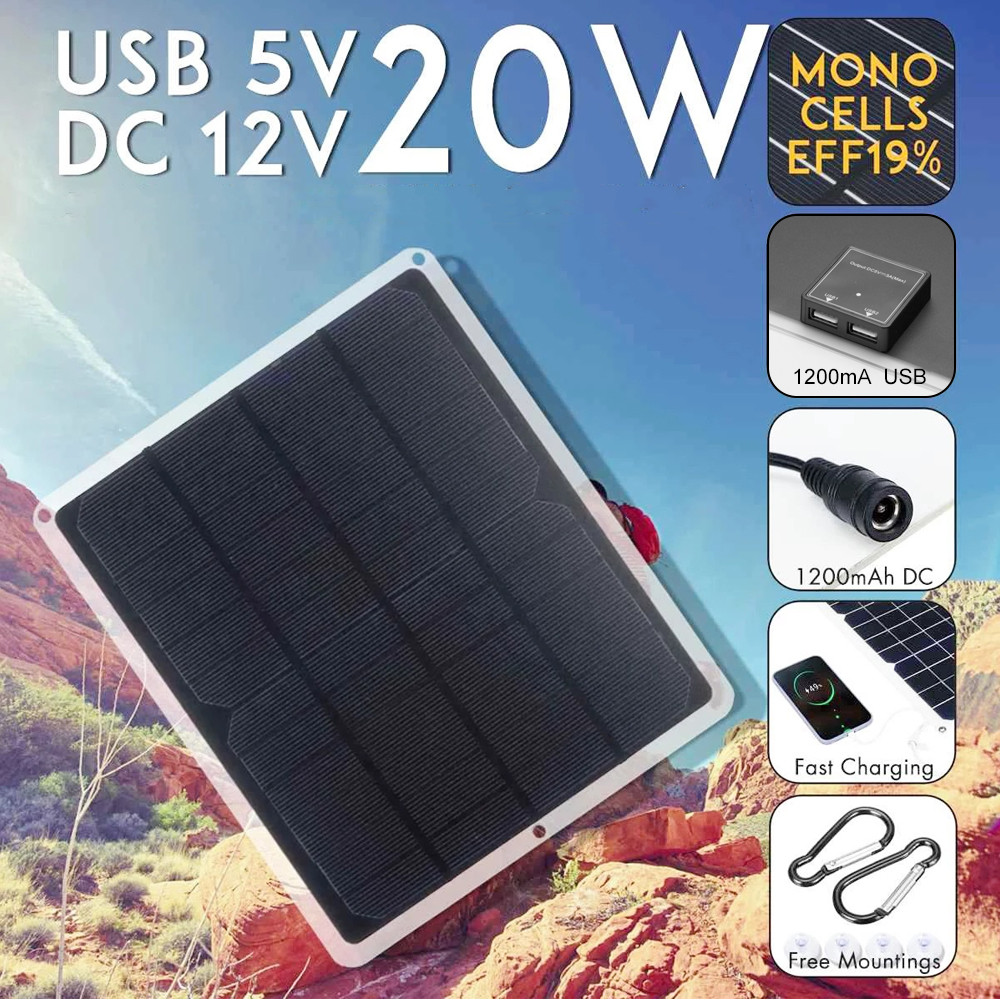 Outdoor Lighting Solar Panel - 20W 6V Güneş Paneli Monokristal Silikon