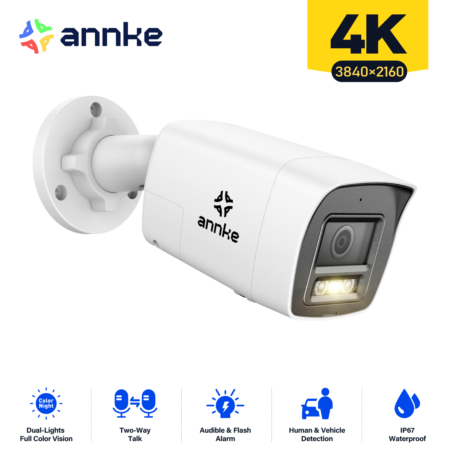 Outdoor Lighting Under Roof - Annke 8MP 4K HD IP güvenlik