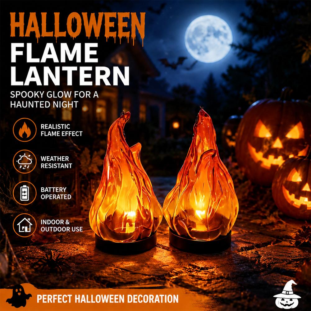 Outdoor Lighting Ip65 - Güneş Enerjili Alev Efektli Asılı Fener