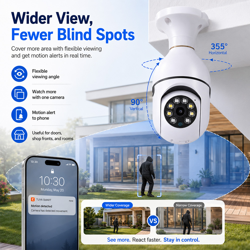 E27 1080P HD TUYA Akıllı Güven - Outdoor Lighting Under Roof incelemesi ve fiyatı