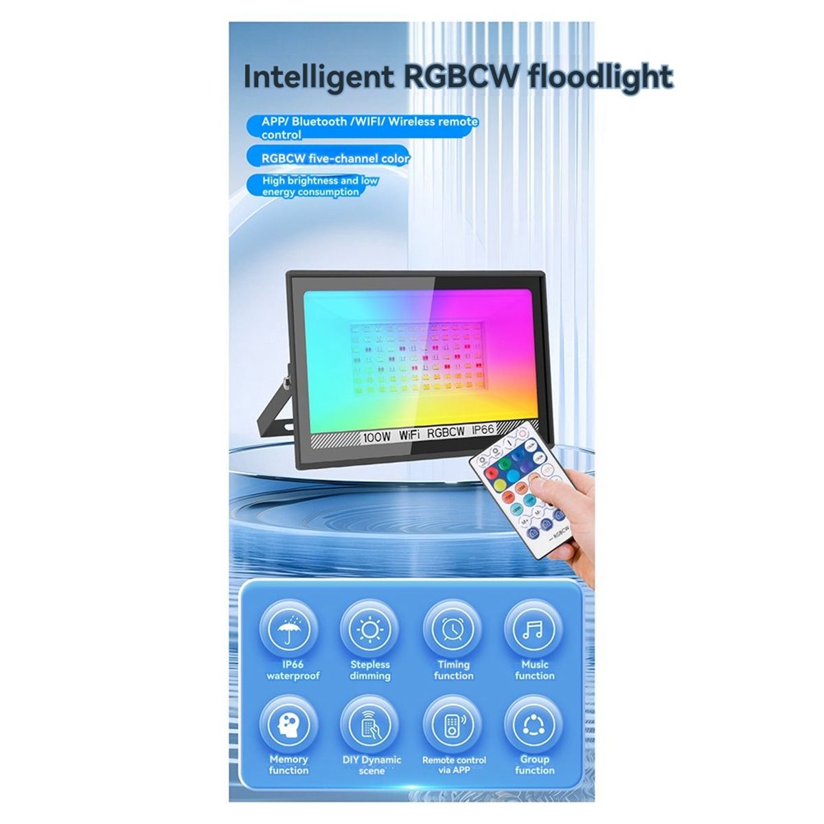 Nices 100W RGBCW LED projektör - Outdoor Lighting Uk incelemesi ve fiyatı