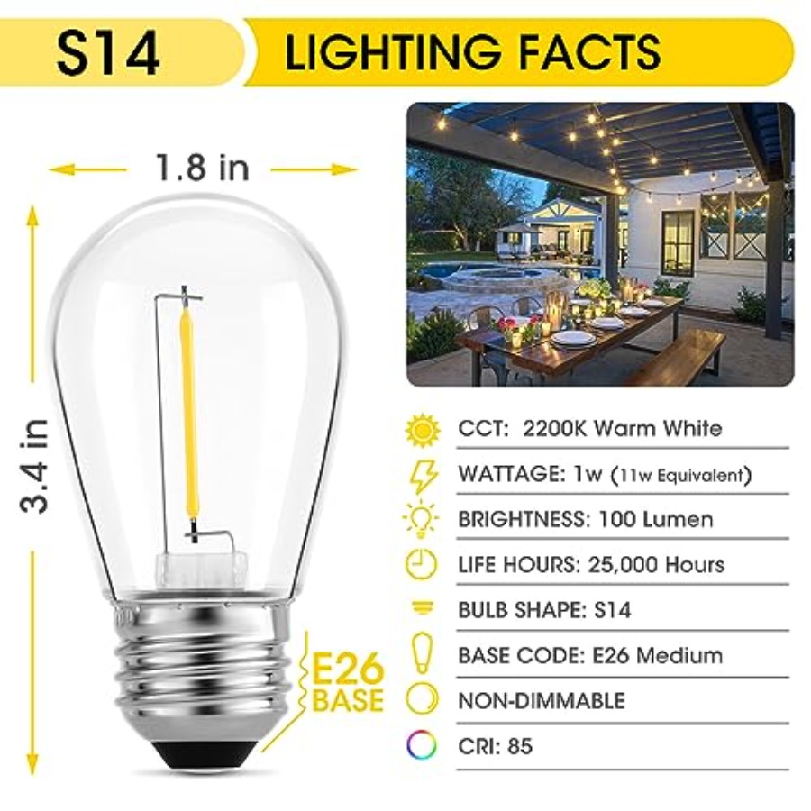 Dış Mekan Dize Işıkları için 3 - Outdoor Lighting Bulbs incelemesi ve fiyatı